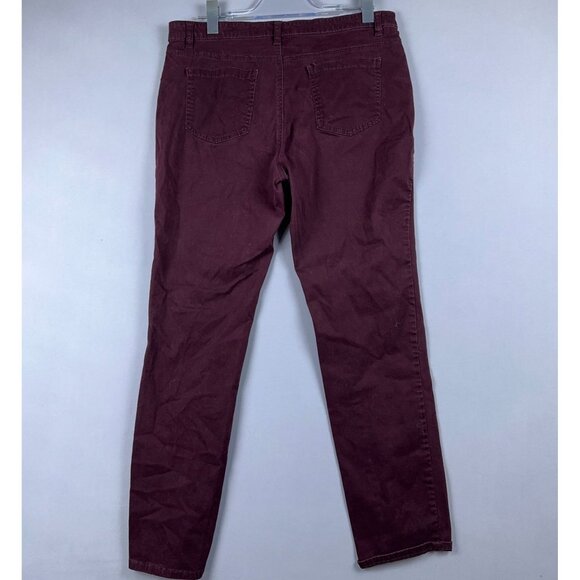 Buffalo David Bitton Hope Skinny Jeans Womens Size 12/32 Mid Rise Stretch Maroon - Picture 4 of 15